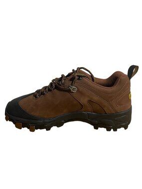 Fitzwell Womens Size 9 Brown Leather Hiking Work Shoes Rugged Sneakers Vibram